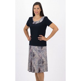 CAMISETA AZUL MARINO CON VISTA LUNARES MUJER BOGUAR
