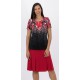 CAMISETA PLISADA NEGRA MUJER BOGUAR
