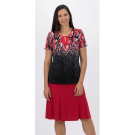 CAMISETA PLISADA NEGRA MUJER BOGUAR