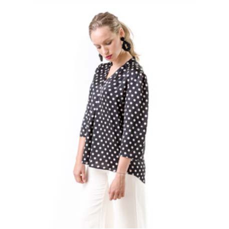 BLUSA TOPOS NEGRA DE ELVET