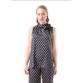 BLUSA TOPOS NEGRA DE ELVET