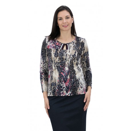 CAMISETA ESTAMPADA CON LAGRIMA EN ESCOTE MUJER BOGUAR