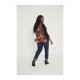 BLUSA TAPETA CONTRASTE FLOR MUJER TALLAS GRANDES SPG-JENUAN