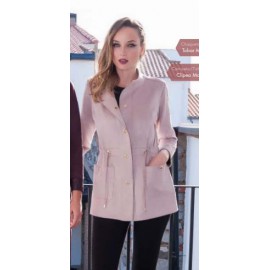 Chaqueton largo de mujer antelina manga larga mujer chema blanco