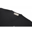 CHALECO LISO CERRADO CUELLO PICO CORTO, negro