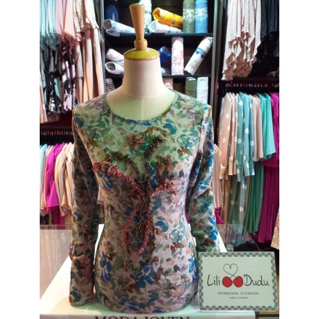 Suéter mujer Lili Dudu estampado de flores