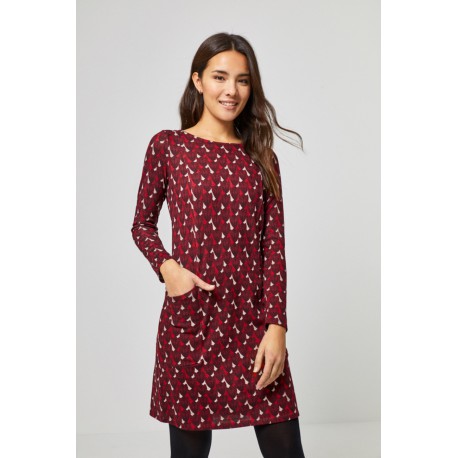 Vestido de mujer Surkana de manga larga estampado