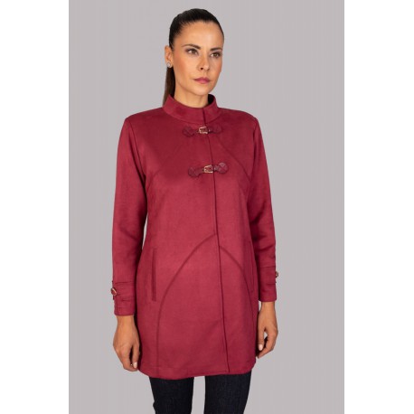 Chaqueton largo de mujer antelina manga larga mujer chema blanco