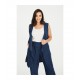 CHALECO AZUL MARINO LARGO FLUIDO MUJER SPG JENUAN TALLAS GRANDES +COLORES