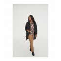 GABARDINA NEGRA  MUJER SPG JENUAN TALLAS GRANDES +COLORES