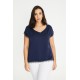 BLUSA PUNTILLA AZUL MARINO MUJER SPG-JENUAN TALLAS GRANDES