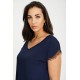 BLUSA PUNTILLA AZUL MARINO MUJER SPG-JENUAN TALLAS GRANDES