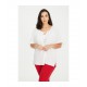 BLUSA BLANCA RIZO JACQUARD MUJER SPG-JENUAN TALLAS GRANDES