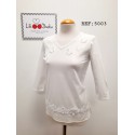 CAMISETA BLANCA CON BORDADOS  MUJER LILI DUDU 