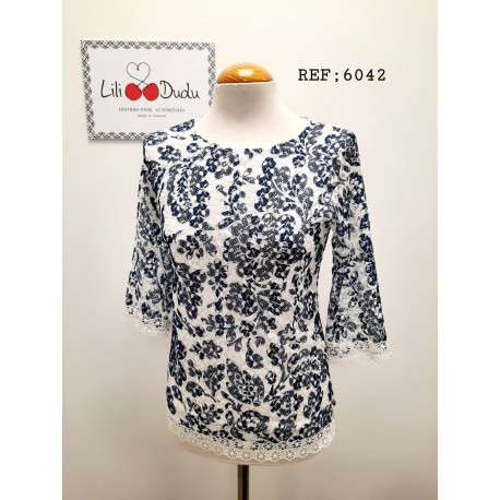 CAMISETA ENCAJE MUJER LILI DUDU