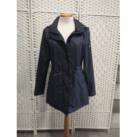 GABARDINA DE MUJER AZUL MARINO TOPOS ROBERTO BASSI WOMAN