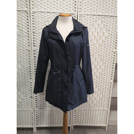 GABARDINA DE MUJER AZUL MARINO TOPOS ROBERTO BASSI WOMAN