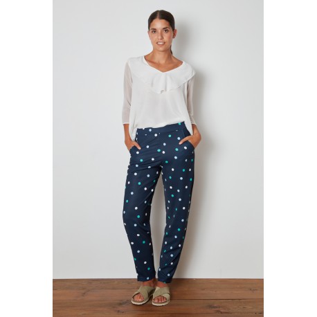 PANTALON TOPOS CREPE MUJER GALMALLA