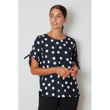 BLUSA TOPOS NEGRA  MUJER GALMALLA
