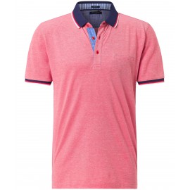 POLO ROJO BICOLOR  CON BOLSILLO PIERRE CARDIN HOMBRE 