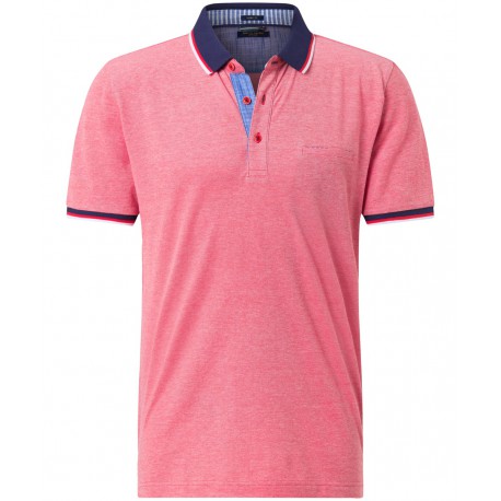 POLO ROJO BICOLOR  CON BOLSILLO PIERRE CARDIN HOMBRE 