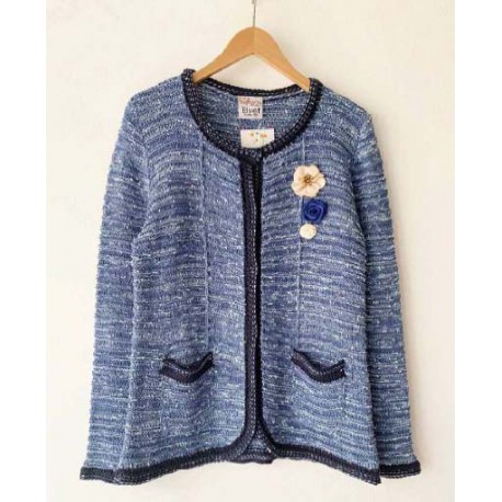 CHAQUETA DE PERLE BORDADO MUJER ELVET+COLORES