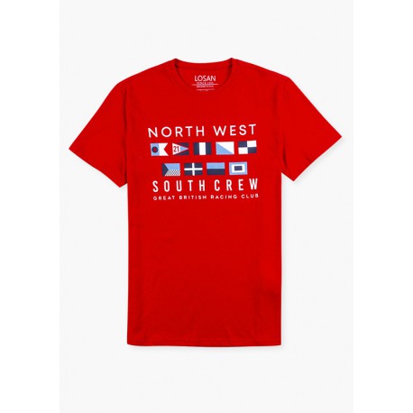 CAMISETA NEGRA ESTAMPADO DELANTERO HOMBRE LOSAN
