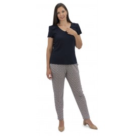 CAMISETA AZUL MARINO LISA DOBLE CANESU MUJER BOGUAR