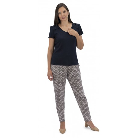 CAMISETA AZUL MARINO LISA DOBLE CANESU MUJER BOGUAR