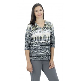 CAMISETA ESTAMPADO ETNICO MUJER BOGUAR