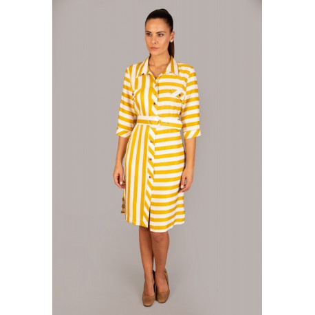 VESTIDO CAMISERO RAYAS CHEMA BLANCO +COLORES