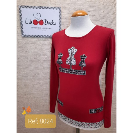 Camiseta algodón con faldon mujer Lili Dudu +colores