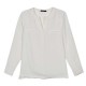 Blusa de mujer de manga larga con tapeta tipo polo   , de Paz Torras