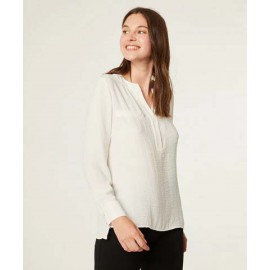 Blusa de mujer de manga larga con tapeta tipo polo   , de Paz Torras +colores