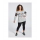 CAMISETA CORAZÓN PERLAS GRIS SPG-JENUAN TALLAS GRANDES