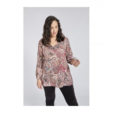 BLUSA HIPPIE PAISLEY MUJER SPG JENUAN TALLAS GRANDES
