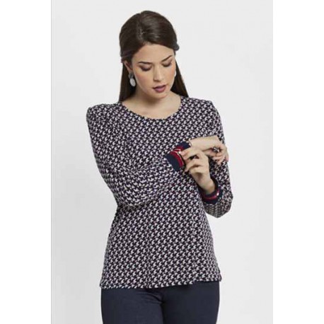 BLUSA ESTAMPADA CON PUÑOS DE CANALE MUJER BOGUAR