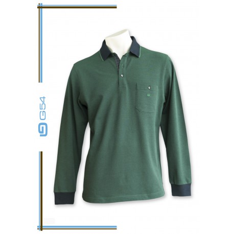 POLO VERDE CON BOLSILLO HOMBRE G-54