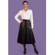 FALDA MIDI POLIPIEL NEGRA MUJER CHEMA BLANCO