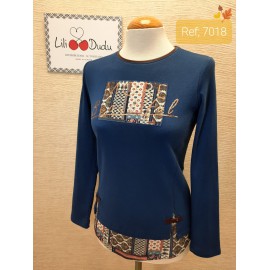 Camiseta algodón con faldon mujer Lili Dudu +colores