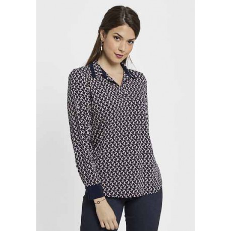 BLUSON ESTAMPADO CON PUÑOS AZUL MARINO MUJER BOGUAR
