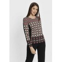 CAMISETA ESTAMPADA CON COSTADILLOS NEGRO MUJER BOGUAR
