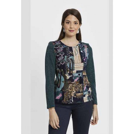 CAMISETA LANOSA ESTAMPADA MUJER