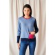JERSEY DE PUNTO AZUL CON BOLSILLO MUJER