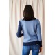 JERSEY DE PUNTO AZUL CON BOLSILLO MUJER