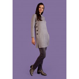 Jersey de mujer oversize de manga larga gris de Chema Blanco