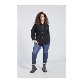 CAMISA NEGRA BÁSICA BOMBA MUJER SPG-JENUAN TALLAS GRANDES