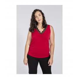 TOP PUNTILLA ROJO SPG-JENUAN MUJER TALLAS GRANDES