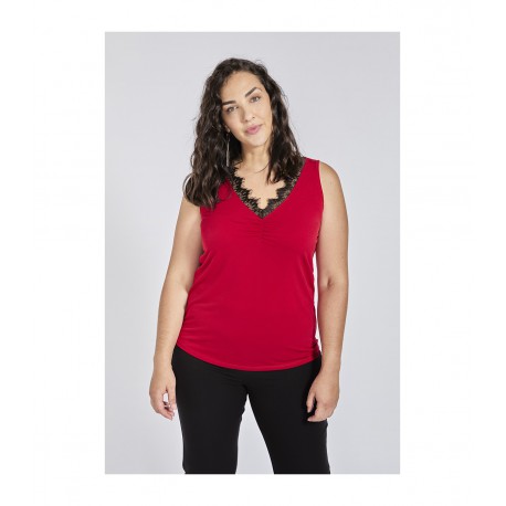 TOP PUNTILLA ROJO SPG-JENUAN MUJER TALLAS GRANDES