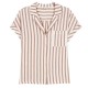 Camisa estampada de mujer de manga corta y con cuello solapa